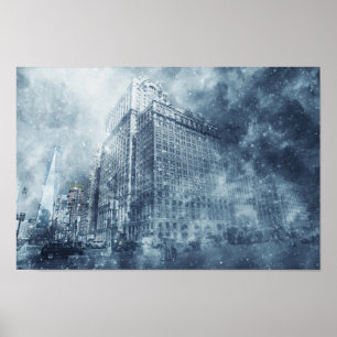 Poster Tempestade de neve do inverno