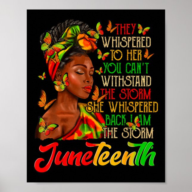 Poster Tempestade do Juneteenth Preto Mês da História Neg (Frente)
