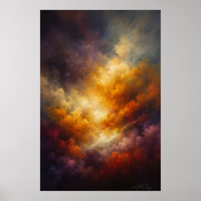 Poster Tempestade Lumina Abstrato (Frente)