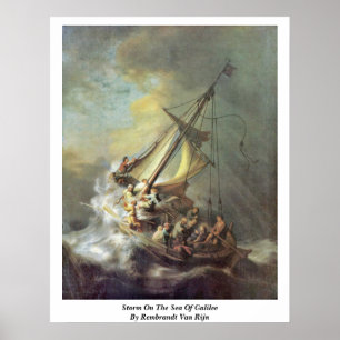 Poster Tempestade no mar de Galilee por Rembrandt Van