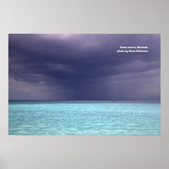 Poster Tempestade no oceano em Barbuda (Frente)