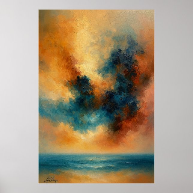 Poster Tempestade Serenidade Abstrata (Frente)