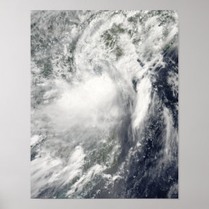 Póster Tempestade tropical Conson que aproxima Vietnam