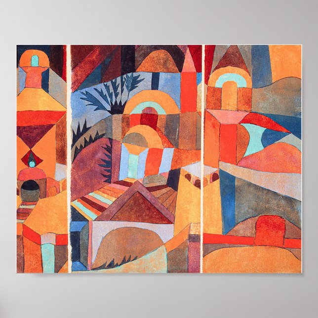 Poster Temple Gardens (1920) por Paul Klee (Frente)