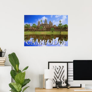 Poster Templo Angkor Wat Kampuchea, Camboja