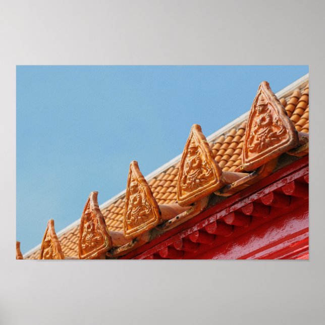 Póster Templo budista na Tailândia  -  telhado (Frente)