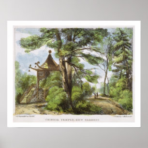 Póster Templo Chinês, Jardins Kew, placa 13 de Kew Ga