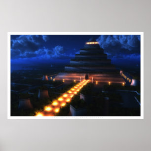 Póster Templo da Folha (Noite)