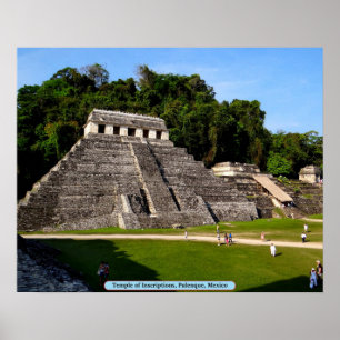 Póster Templo das inscrição, Palenque, México