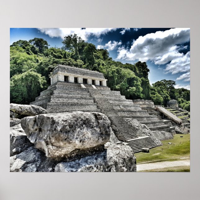 Poster Templo das Inscrições, Palenque, México (Frente)