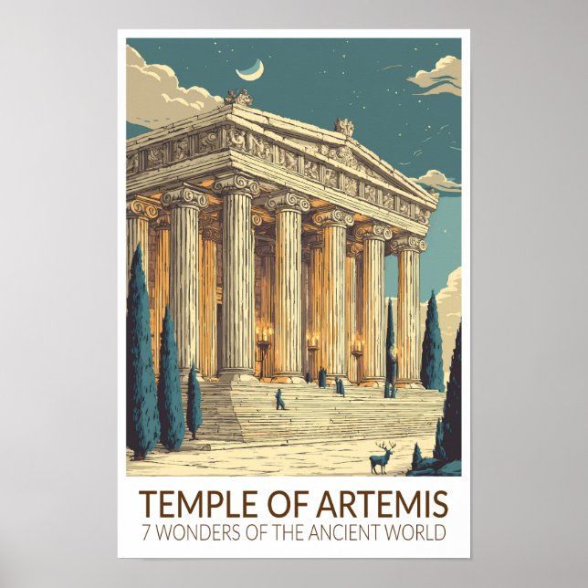 Poster Templo de Artemis Sete Maravilhas do Mundo Arte (Frente)