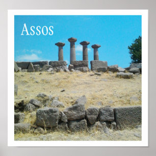 Póster Templo de Athena, Assos Ruins, Behramkale, Turquia