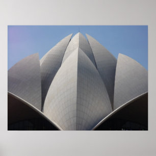 Póster templo de bahai lotus