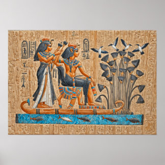 Poster Templo de Hatshepsut, Barcos Faraônicos