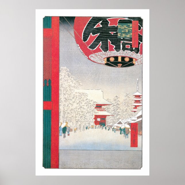 Poster Templo de Kinryuzan, Asakusa, 1856 (Frente)