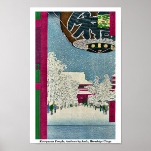 Póster Templo de Kinryuzan, Asakusa por Ando, Hiroshige