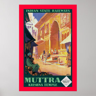 Póster Templo de Krishna do ~ de Muttra