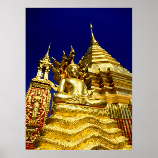 Poster Templo de ouro - Chiang Mai - Tailândia