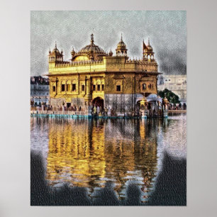 Poster Templo de ouro de Amritsar na Índia