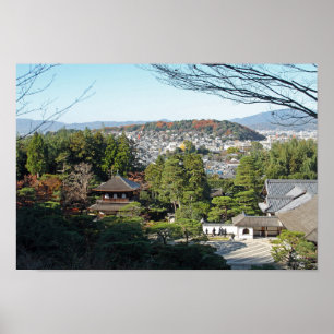 Poster Templo de Quioto e Ginkaku-ji, Japão