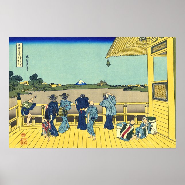 Poster Templo de Sazai, de 500 Rakan Hokusai (Frente)
