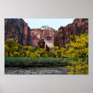 Póster Templo de Sinawava, Zion em Utah, 12x8
