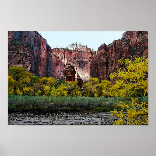 Póster Templo de Sinawava, Zion em Utah, 12x8 (Frente)