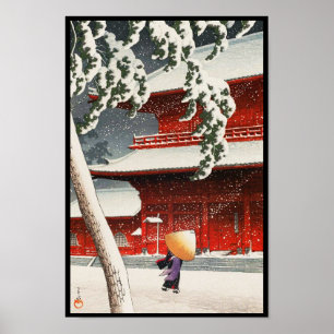 Póster Templo de Zôjô-ji em Shiba vinte vistas de Tokyo