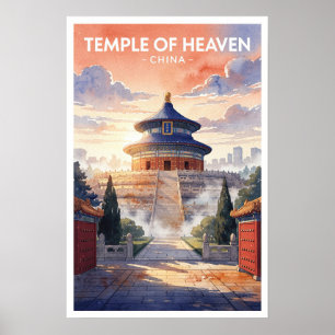 Poster Templo do Céu China Viagem Vintage