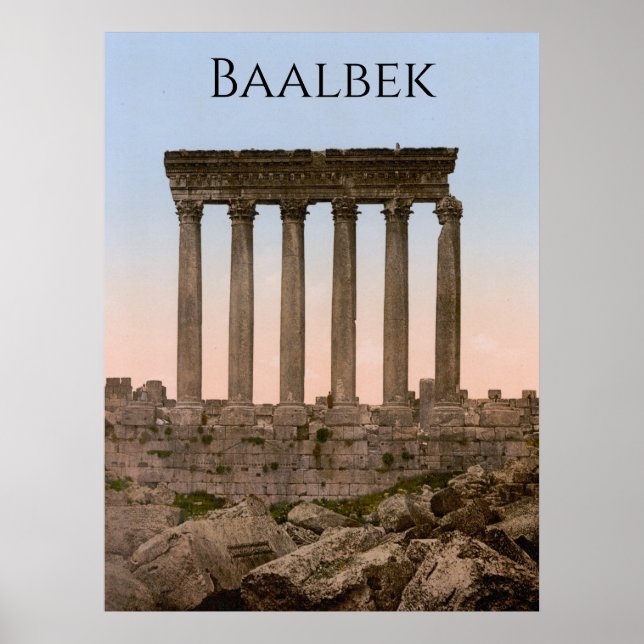 Poster Templo do Sol em Baalbek (Frente)
