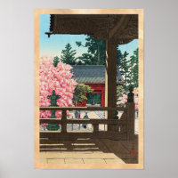 Templo Fudô em Meguro, Tóquio Hasui Kawase art