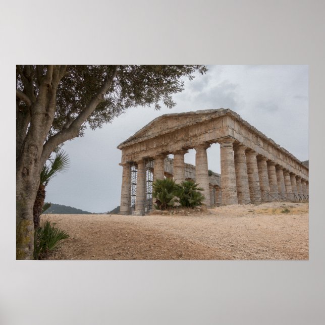 Póster Templo grego em Segesta, Sicília (Frente)