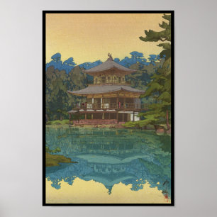 Poster Templo Kinkakuji Yoshida Hiroshi shin hanga arte