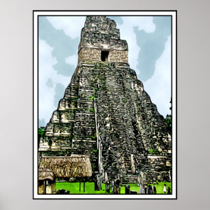 Póster Templo maia em Tikal, Guatemala