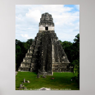 Poster Templo mim, Tikal, Guatemala