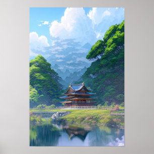 Poster Templo na Floresta Verdante