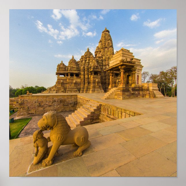 Poster Templos Hindus em Khajuraho (Frente)