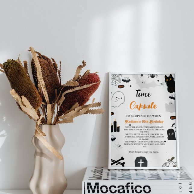 Poster Tempo Cápsula Halloween Ghost primeiro aniversario (Criador carregado)