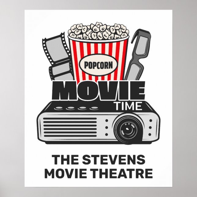 Poster Tempo de Filme de Texto Personalizado (Frente)