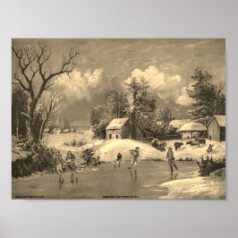 Poster Tempo de inverno da Vida Americana com Filtro Sepi