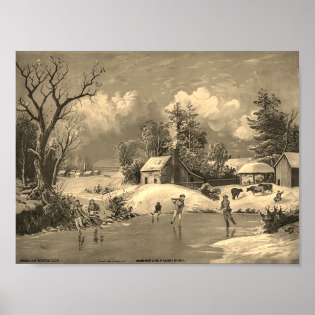 Poster Tempo de inverno da Vida Americana com Filtro Sepi (Frente)