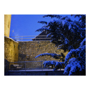 Póster Tempo de inverno, neve nas árvores