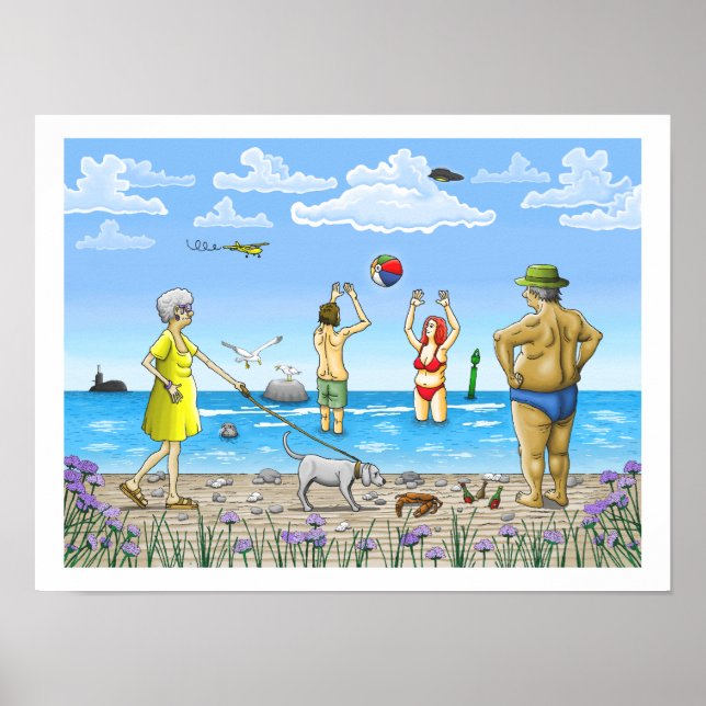 Poster Tempo de verão na praia  (Frente)