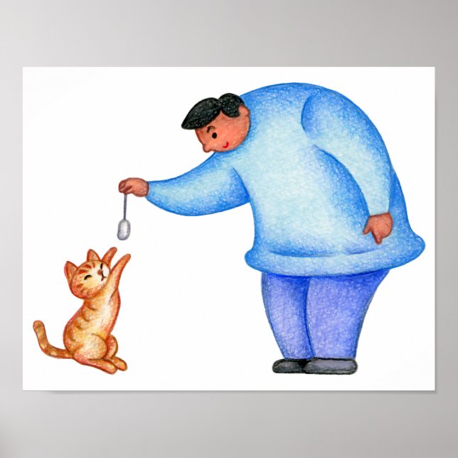 Poster Tempo divertido com meu gato querido. (Frente)