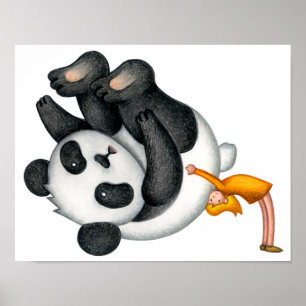 Poster Tempo gentil passado interagindo com pandas.