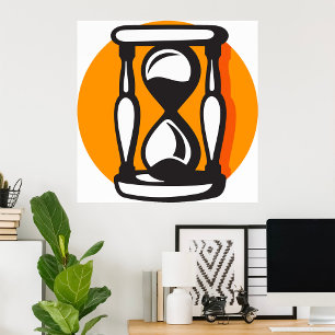 Poster Tempo Mínimo do Timer de Hourglass Retro