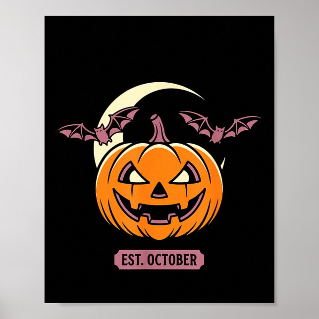 Poster temporada assustadora fantasma halloween abóbora m (Frente)