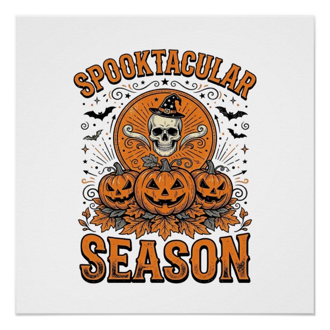 Póster Temporada Espetacular de Terror Abóbora Halloween  (Frente)