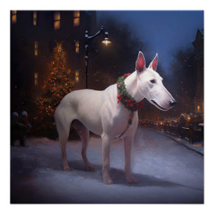 Póster Temporada Festiva de Natal do Bull Terrier