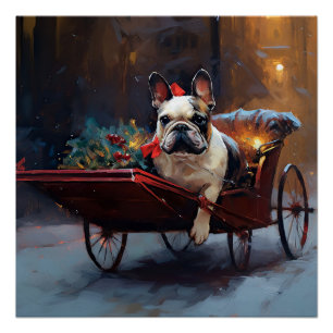 Póster Temporada Festiva de Natal do Bulldog Francês